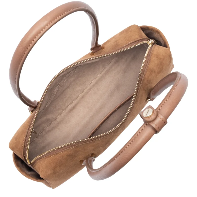 Sac rectangle Suède Cube Camel Lancaster Vue intérieure Sac rectangle Suède Cube Camel Lancaster Vue intérieure