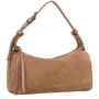 Petit sac rectangle Suède Camel Lancaster Vue de côté Petit sac rectangle Suède Camel Lancaster Vue de côté