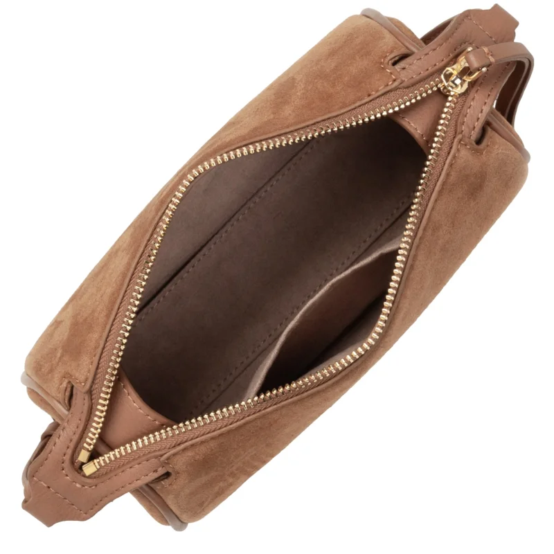 Petit sac rectangle Suède Camel Lancaster Vue intérieure Petit sac rectangle Suède Camel Lancaster Vue intérieure