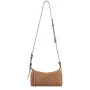Petit sac rectangle Suède Camel Lancaster Vue avec bandoulière Petit sac rectangle Suède Camel Lancaster Vue avec bandoulière