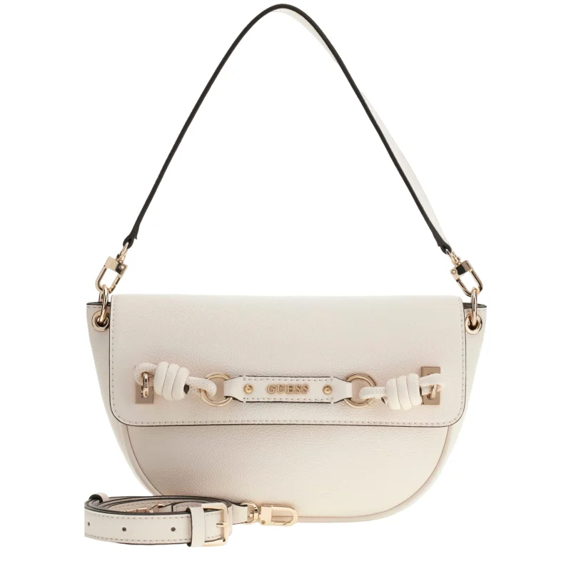 Camelia Shoulder Bag White Guess Vue avec bandoulière Camelia Shoulder Bag White Guess Vue avec bandoulière