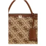 Sac cartable Audrey Logo Marron Guess Vue détails matière Sac cartable Audrey Logo Marron Guess Vue détails matière