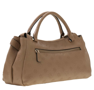 Ella Logo Girlfriend Satchel Beige Logo Beige Logo Guess Vue de dos