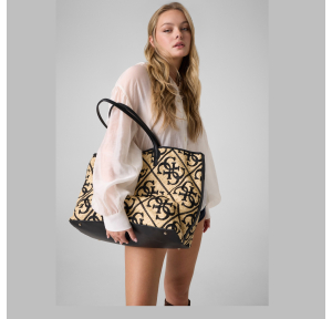 Sac Kirsten Tote Noir Guess Vue mannequin