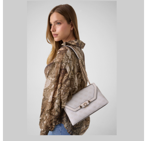 Sac Lindsey Crossbody Beige Guess Vue mannequin