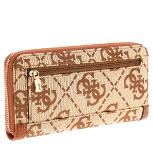 Portefeuille logo Audrey marron Guess Vue de côté
