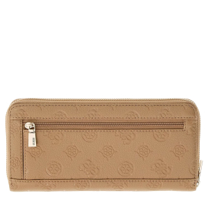 GUESS Purse Ella Logo SLG Zip Around L Beige Beige Logo Guess Vue de dos