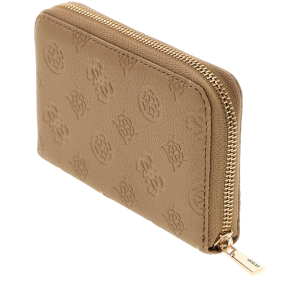 GUESS Ella Logo SLG Zip Around M Beige Logo Beige Logo Guess Vue de côté