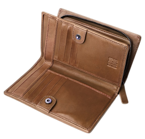 Leather wallet BIBA Perkins Camel Biba Vue intérieure
