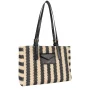 Sac cabas épaule Mini Osier Noir Rayures Lancaster Vue de profil Sac cabas épaule Mini Osier Noir Rayures Lancaster Vue de profil