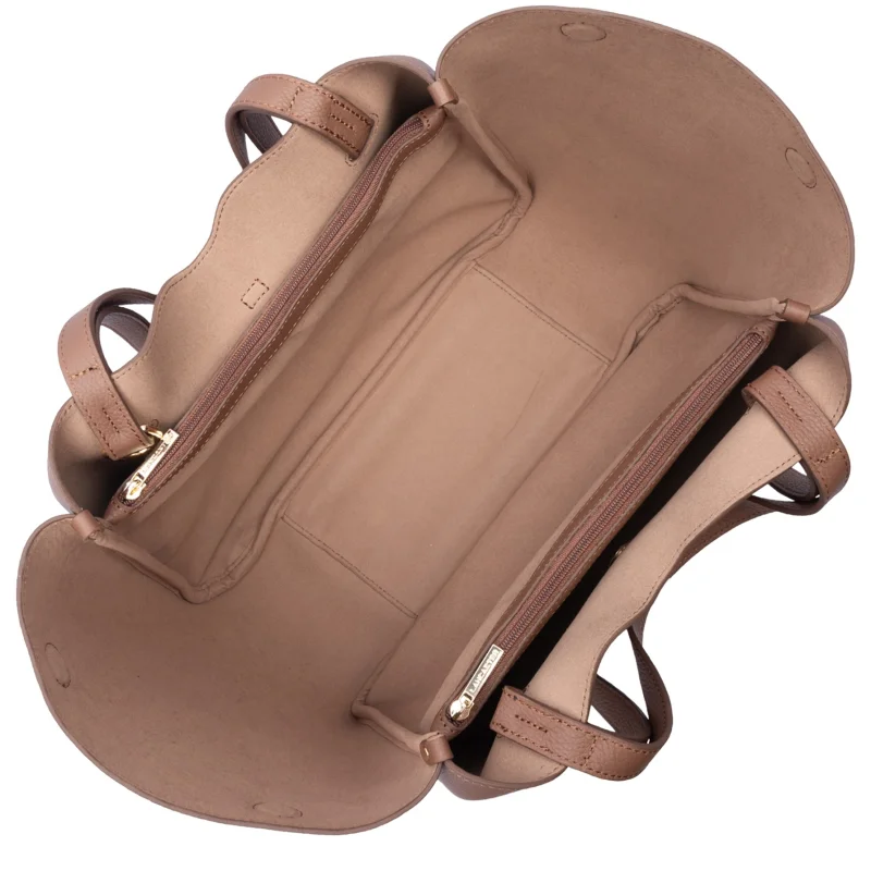 Grand sac cabas épaule 547-83-MAR/CL Marron clair Lancaster Vue intérieure Grand sac cabas épaule 547-83-MAR/CL Marron clair Lancaster Vue intérieure