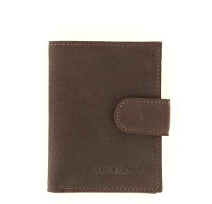 Porte cartes à pression cuir gras