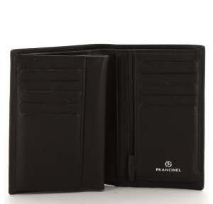 Portefeuille Francinel Bruges 3 volets en cuir de vachette 67932 Marron ouvert