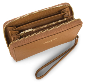 Portefeuille zippé Lancaster Dune 129-17-CAMEL Camel vue intérieure avec dragonne