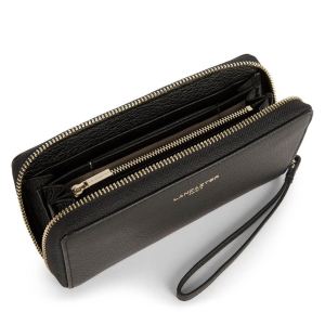 Grand portefeuille cuir Lancaster Dune 129-18-NOIR Noir vue intérieure avec sangle