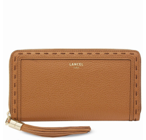 Grand portefeuille zippé Lancel Premier Flirt A10111TU Camel vue de face