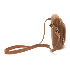 Sacoche Arthur & Aston en cuir destroy 62-1038 cognac profil