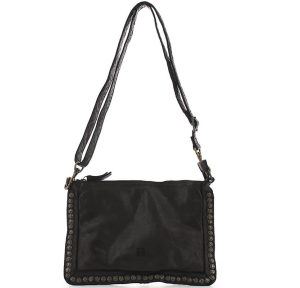 Sac bandoulière petits clous Portland Biba POR2L NEGRO couleur noir vue de face