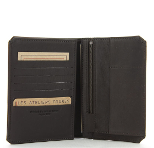 Portefeuille et porte-cartes Les Ateliers Fourès Baroudeur 9120 Mustang (Marron foncé) intérieur