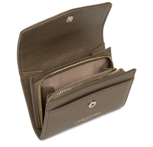 Porte-monnaie rabat enveloppe Lancaster Dune 129-19-TAUPE ouvert