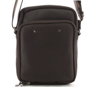 Pochette porté croisé Les Ateliers Fourès Baroudeur 9403 Mustang (Marron foncé) détails vue de face