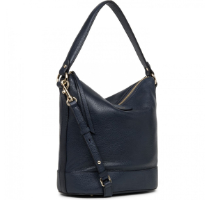 Petit sac seau porté épaule Lancaster Dune 529-45 Bleu foncé côté