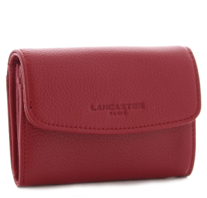 Portefeuille à rabat Lancaster Foulonné PM 170-20-ROUGE Rouge vue de côté
