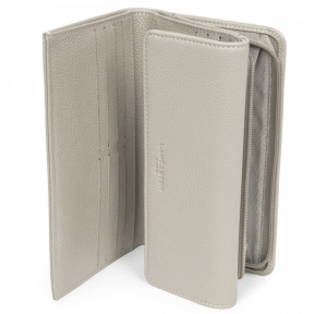 Portefeuille compagnon dos à dos Lancaster Foulonné PM 170-22 Calcaire ouvert