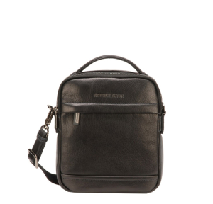 Sac Porté travers Jasper Arthur & Aston 1589-39D couleur noir fil bleu vue de face.