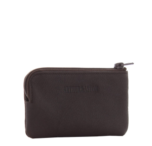 Porte-monnaie zippé Bart Arthur & Aston 1978-989C couleur châtaigne vue de face.