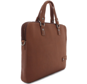 Porte-documents en cuir Arthur & Aston Oscar 1978-08-B Cognac côté