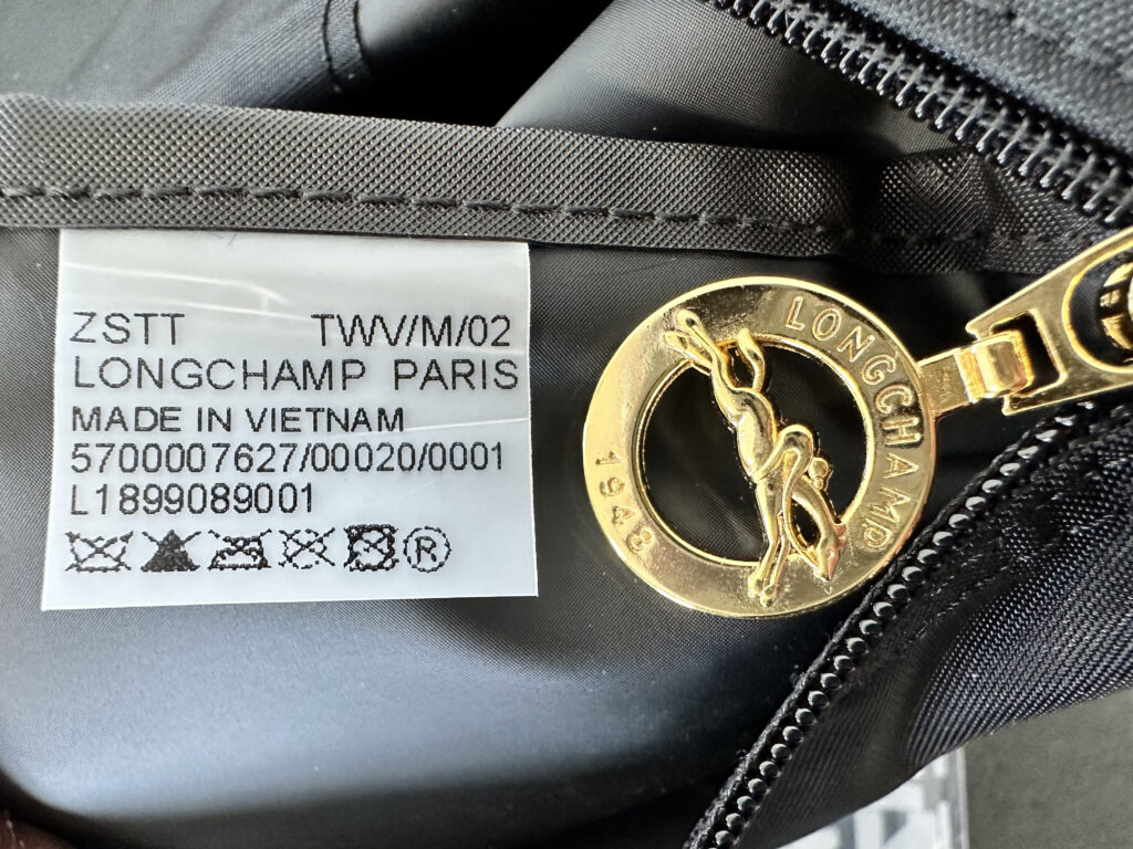 Étiquette interne Longchamp