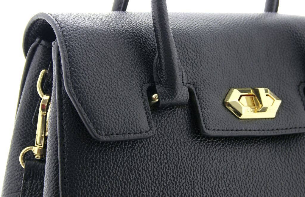 Sac Lancaster Milano Cosmos vue de près, détails bijouterie