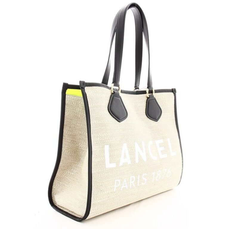 Sac cabas Lancel en toile de jute