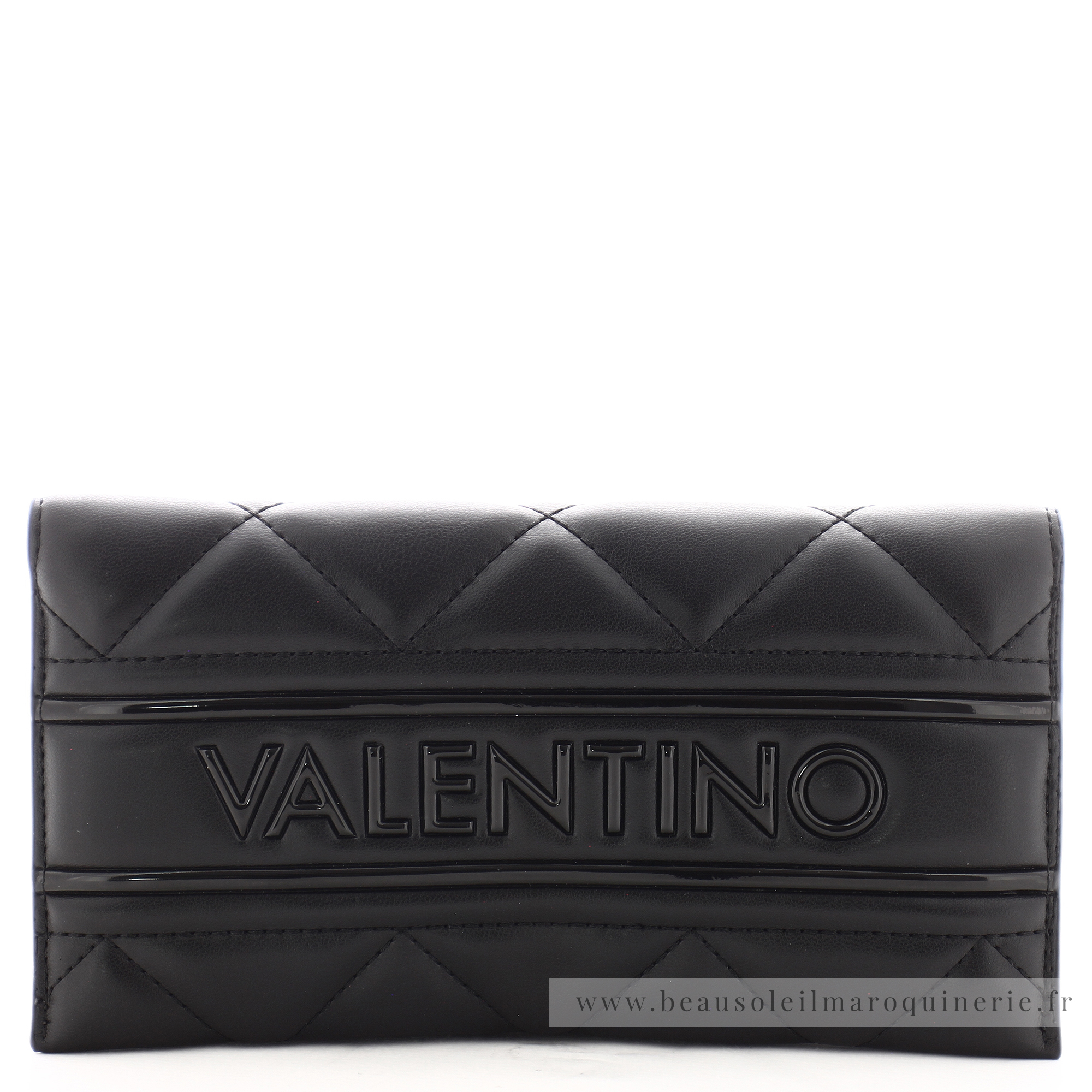 Portefeuille Ada à rabat matelassé Valentino Bags VPS51O216 couleur noir vue de face