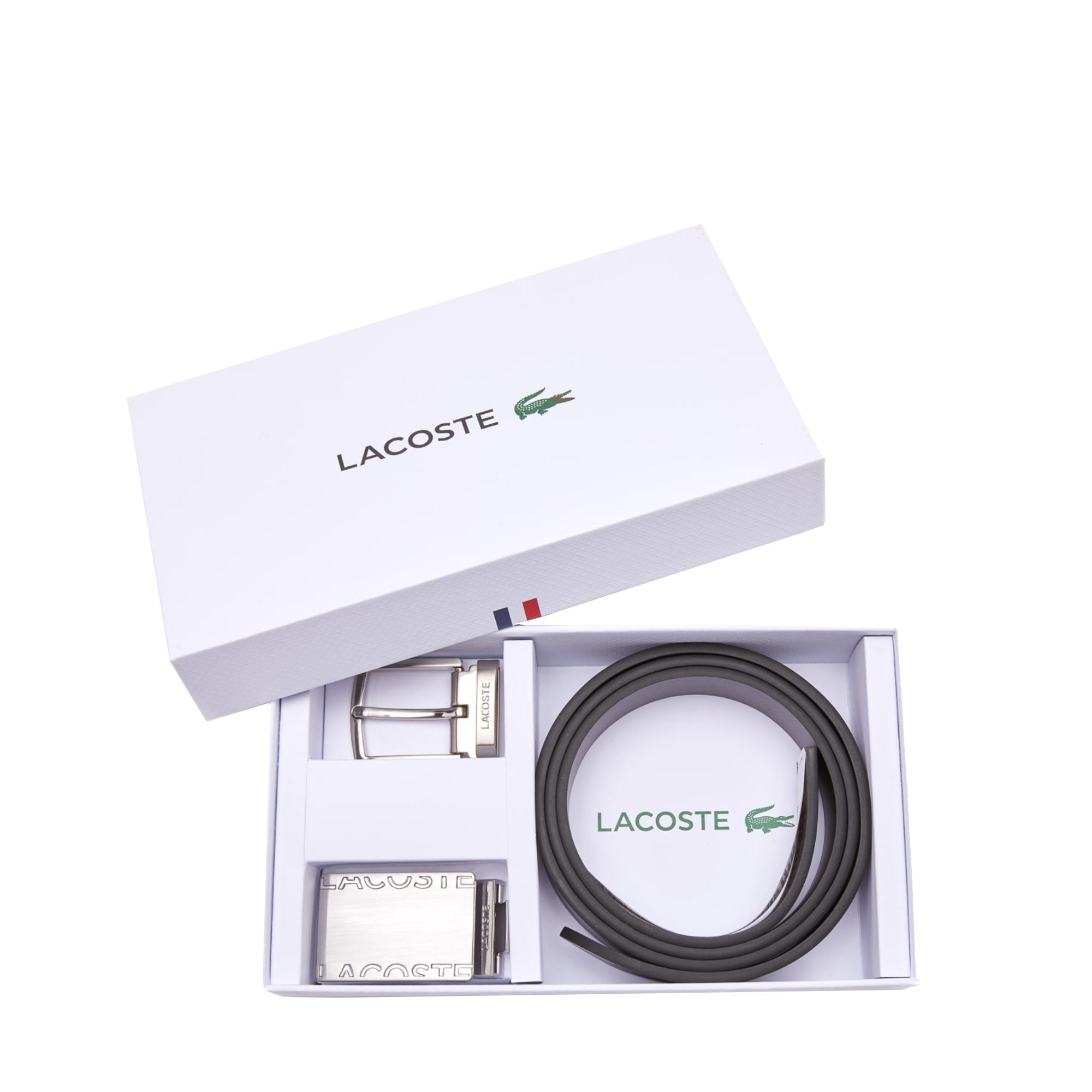 Coffret ceinture réversible homme Lacoste avec deux boucles