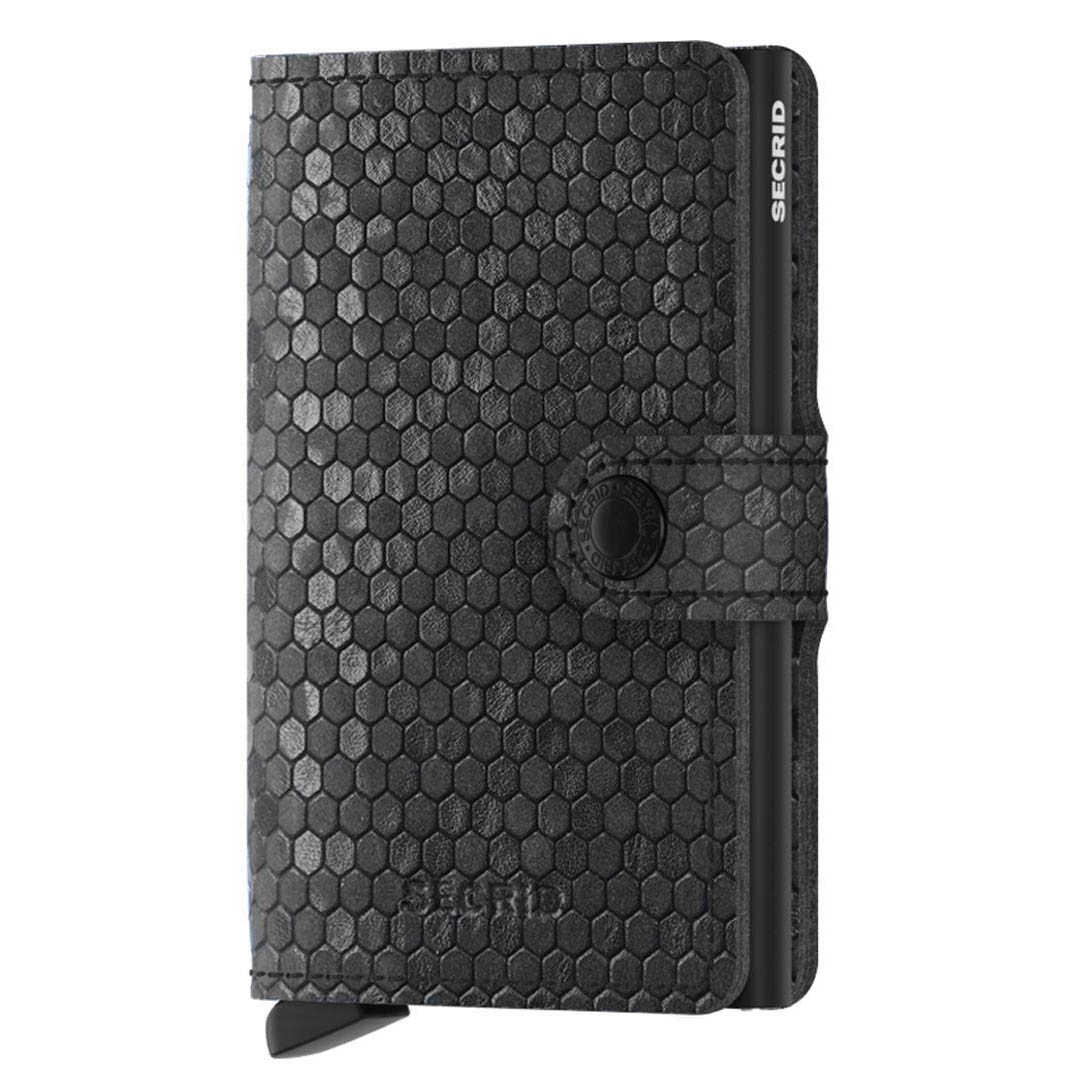 Porte-papiers Hexagona, porte-papiers unisexe en cuir noir